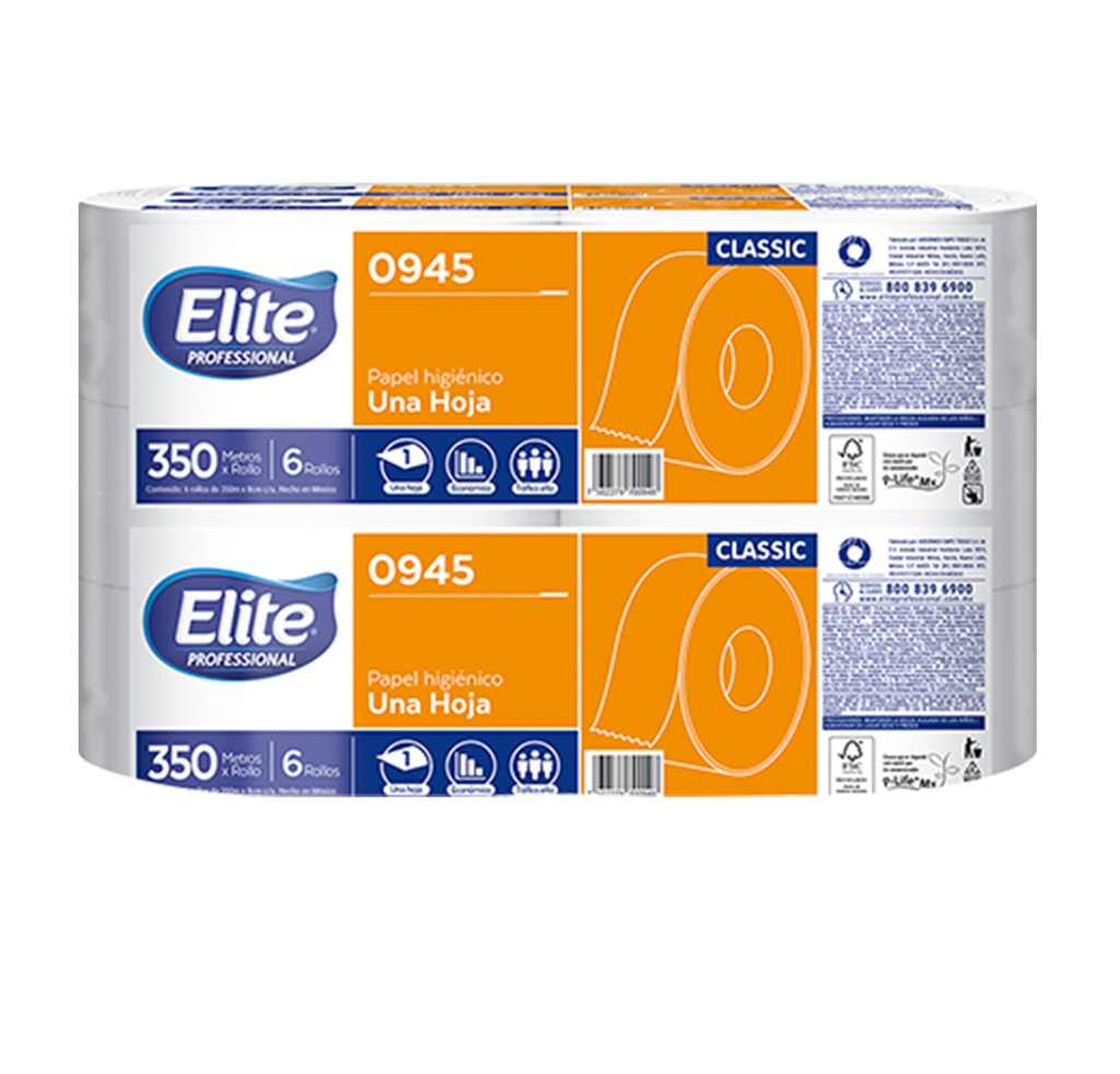 Papel Higiénico 350mtrs Elite HS 1x6 Paq