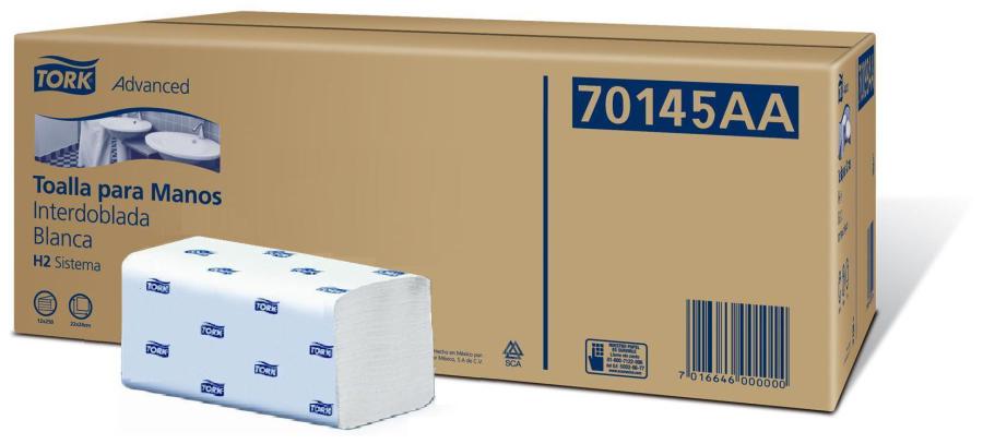 Toalla Interdoblada Tork Advance 1x12 HD Blanca Cja.